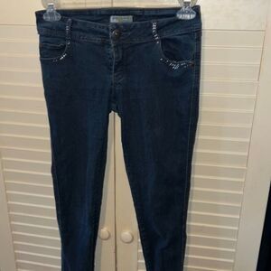 LoveSweet Dark wash Crystal embellished Jeggings  size 7